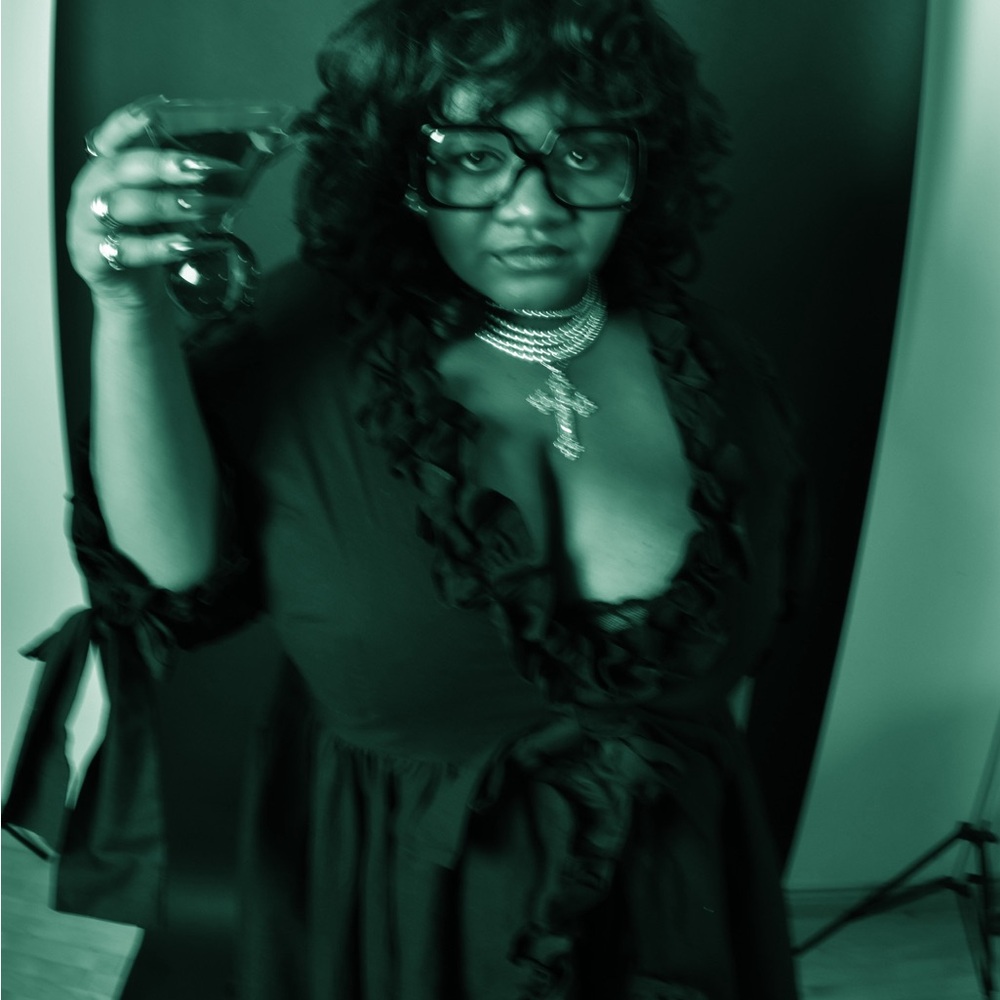 Selkie Black Puff Sleeve Mini Dress - Picture 2 of 2